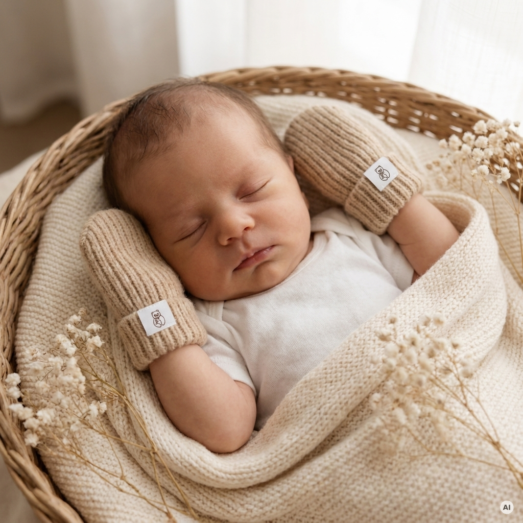Babyhandschuhe aus 100% Wolle (Merino)