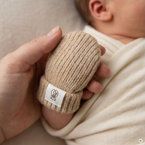 Babyhandschuhe aus 100% Wolle (Merino)