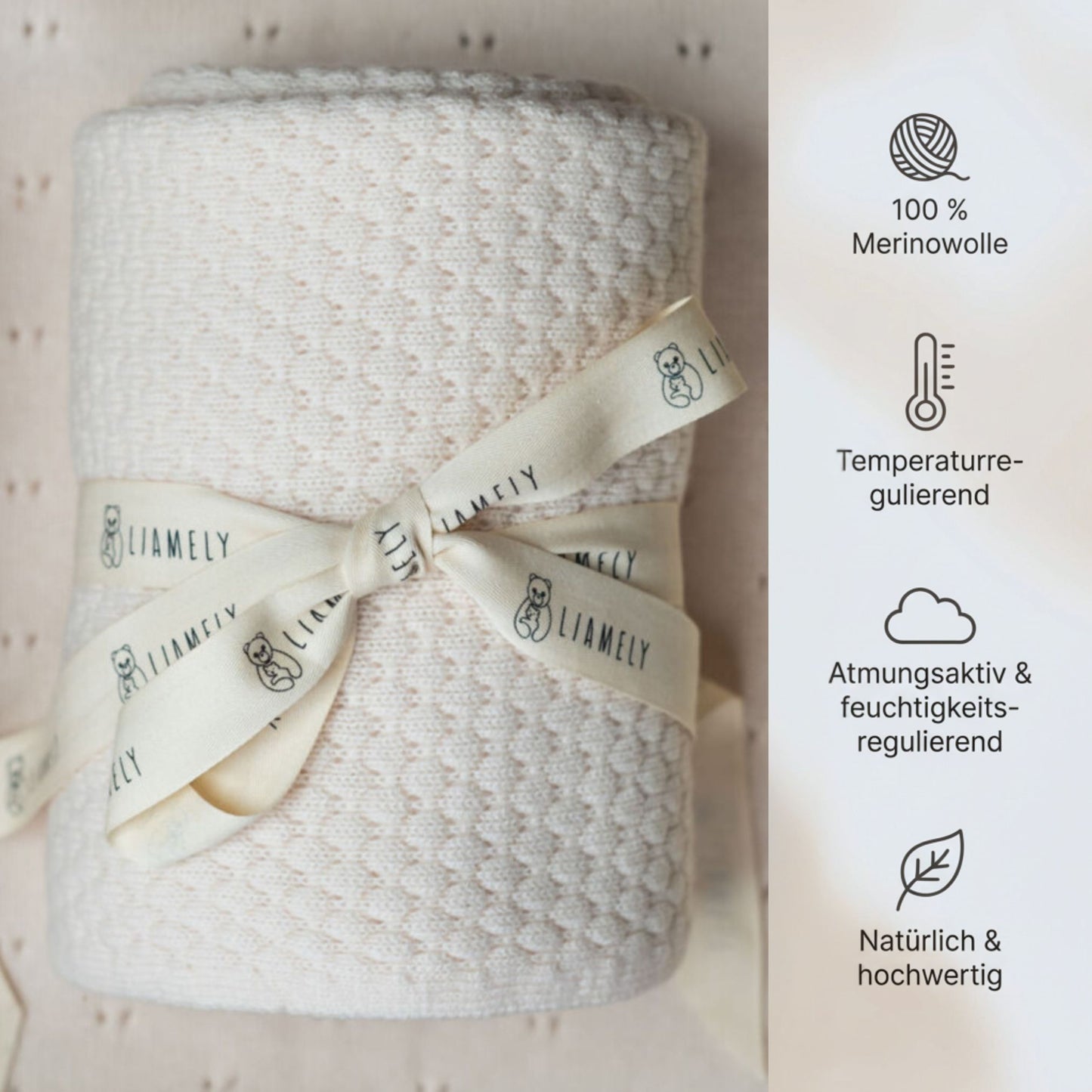 Zur Vorbestellung in KW 29: Babydecke "DIAMOND" - 100% Wolle (Merinowolle)