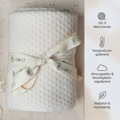 Zur Vorbestellung in KW 29: Babydecke "DIAMOND" - 100% Wolle (Merinowolle)