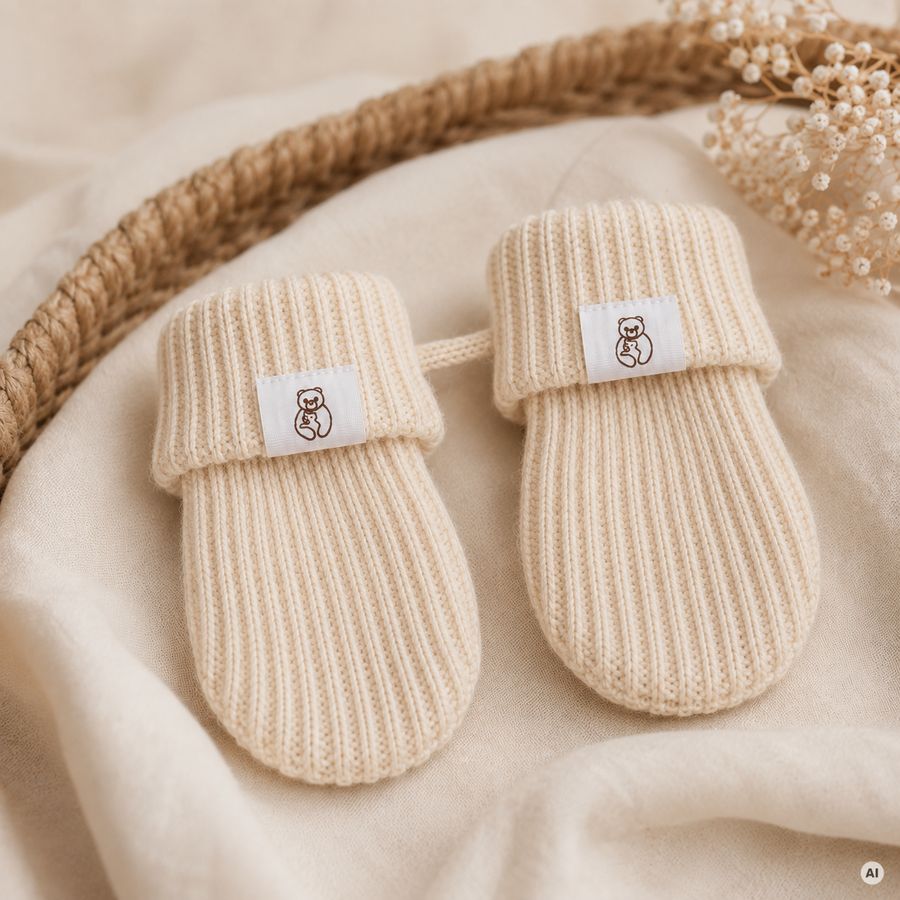 Babyhandschuhe aus 100% Wolle (Merino)