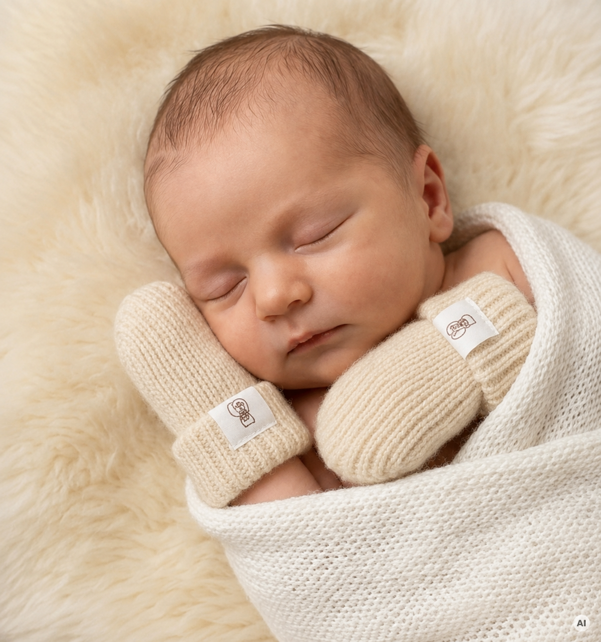 Babyhandschuhe aus 100% Wolle (Merino)