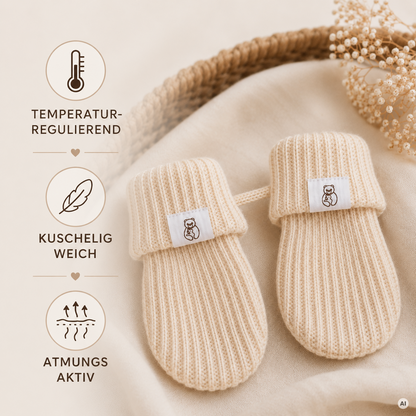 Babyhandschuhe aus 100% Wolle (Merino)