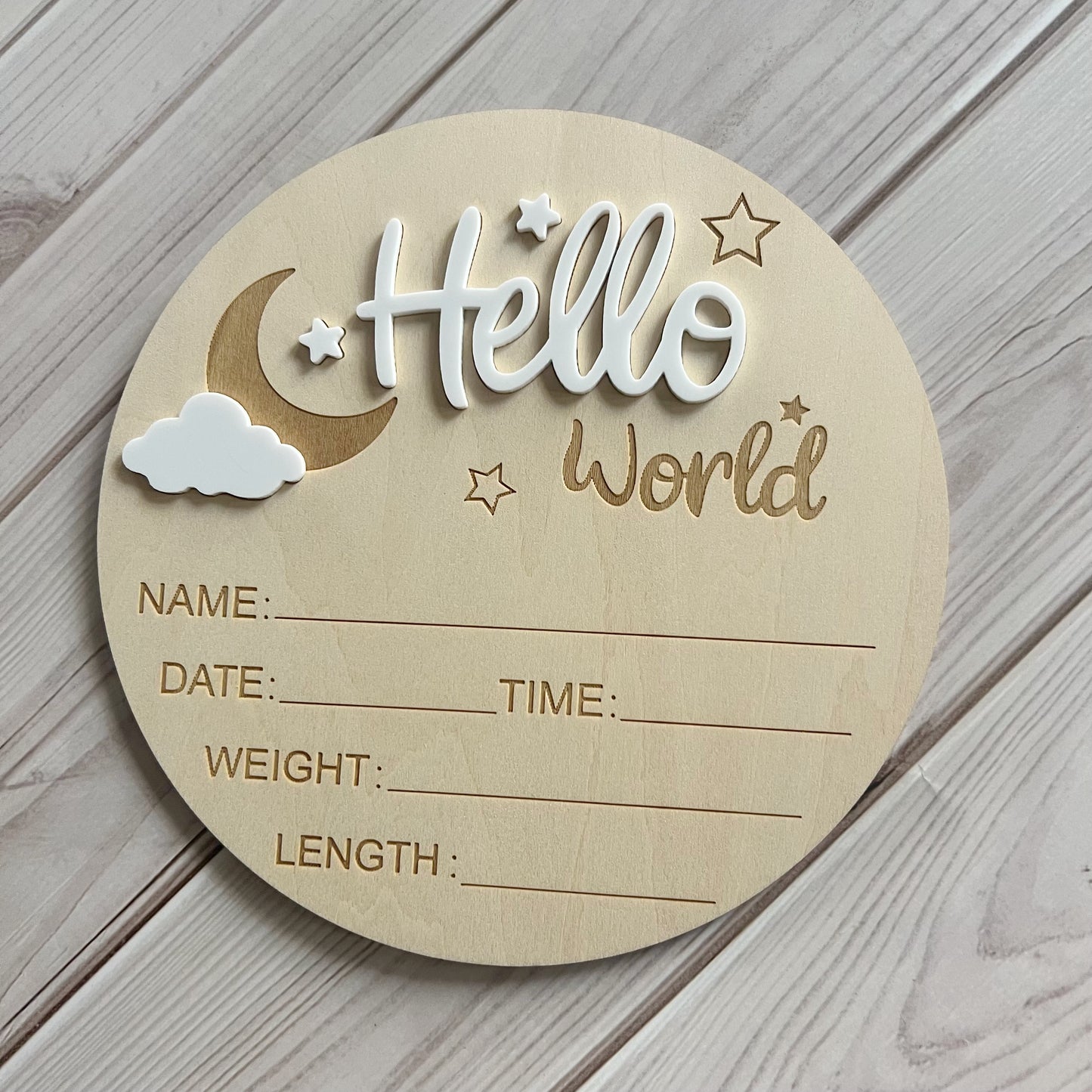 Baby Meilensteinkarte aus Holz