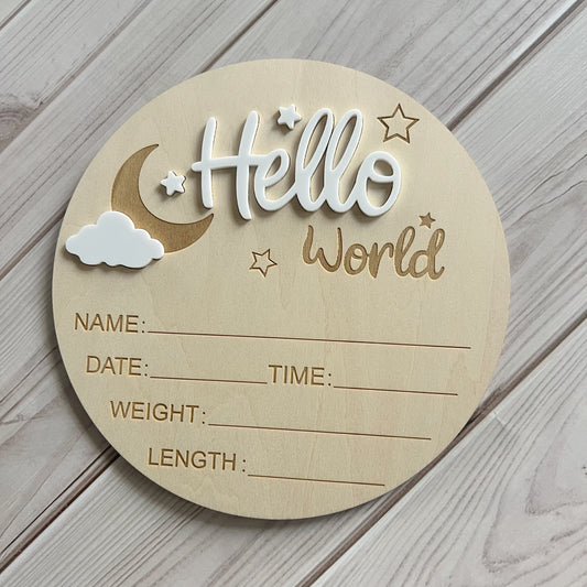 Baby Meilensteinkarte aus Holz