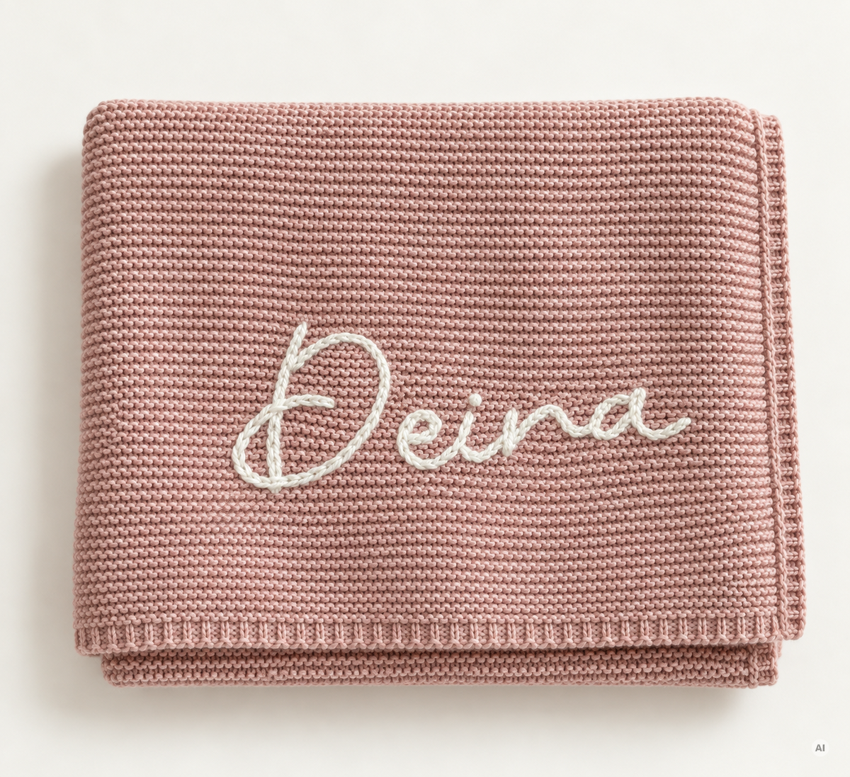 Personalisierte Babydecke aus Bio-Baumwolle mit handgesticktem Namen