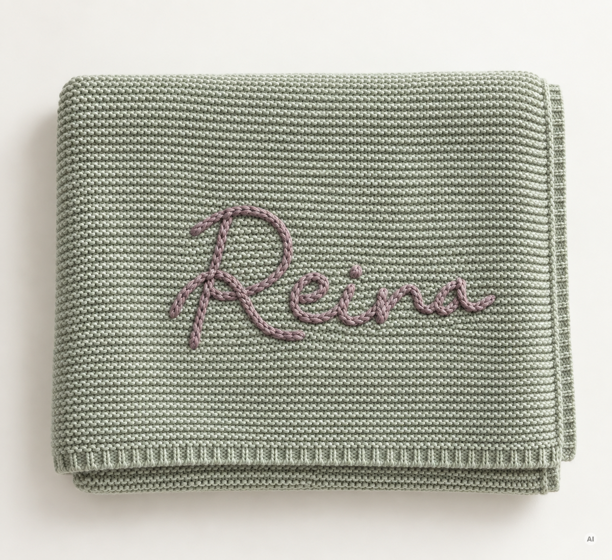 Personalisierte Babydecke aus Bio-Baumwolle mit handgesticktem Namen